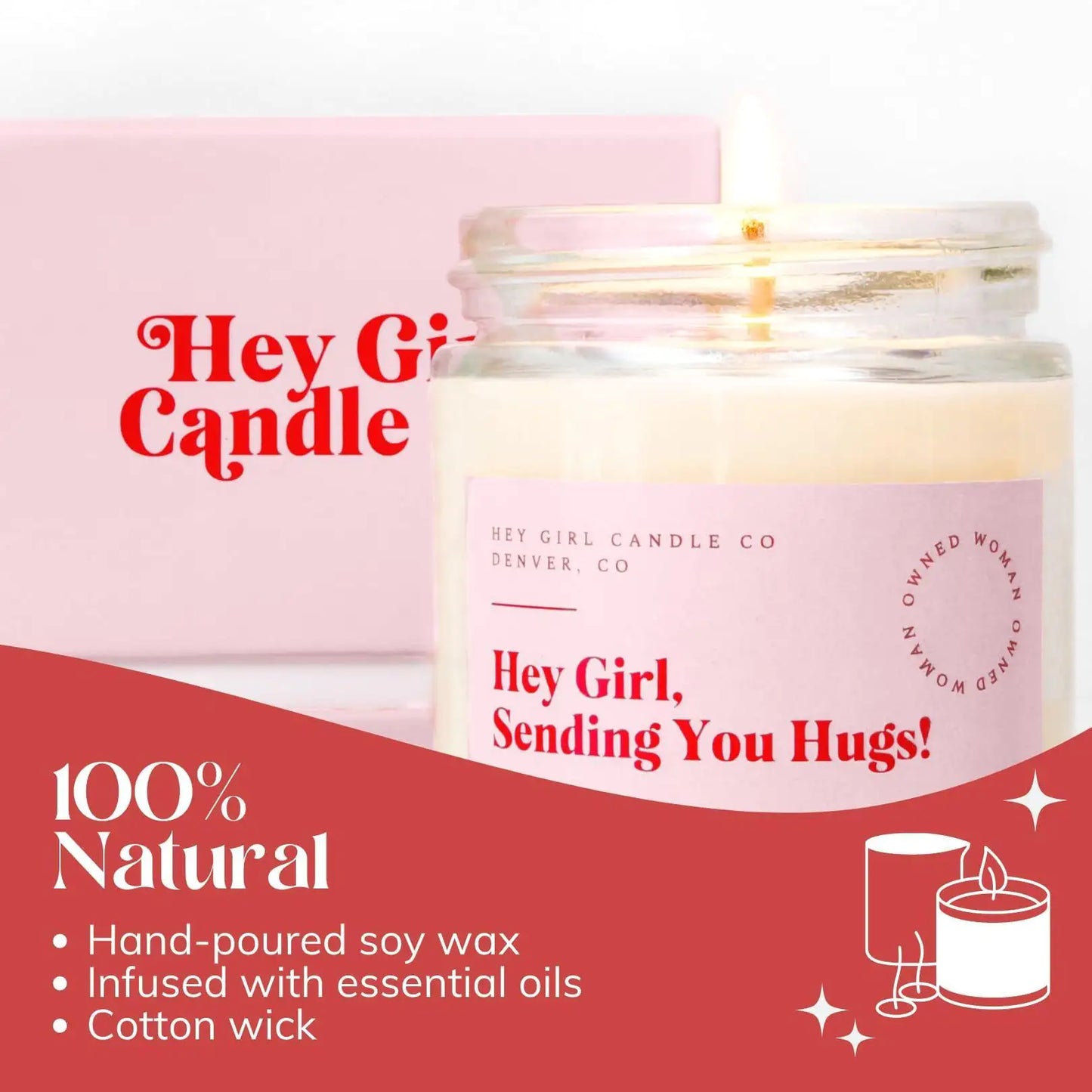 Hug in A Jar Candles Gifts for Women Sweet Fig Grapefruit 13 oz Long Lasting 60