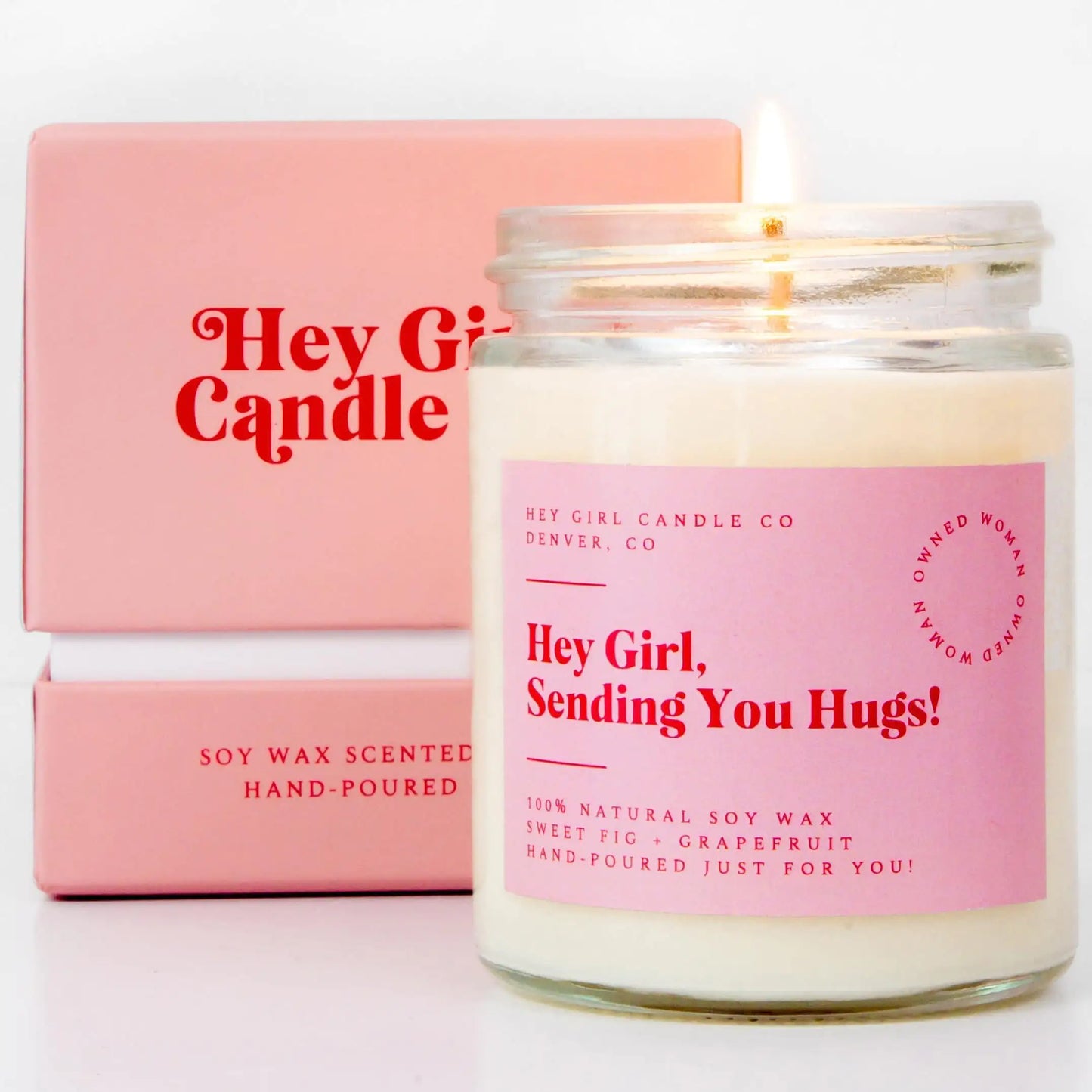 Hug in A Jar Candles Gifts for Women Sweet Fig Grapefruit 13 oz Long Lasting 60